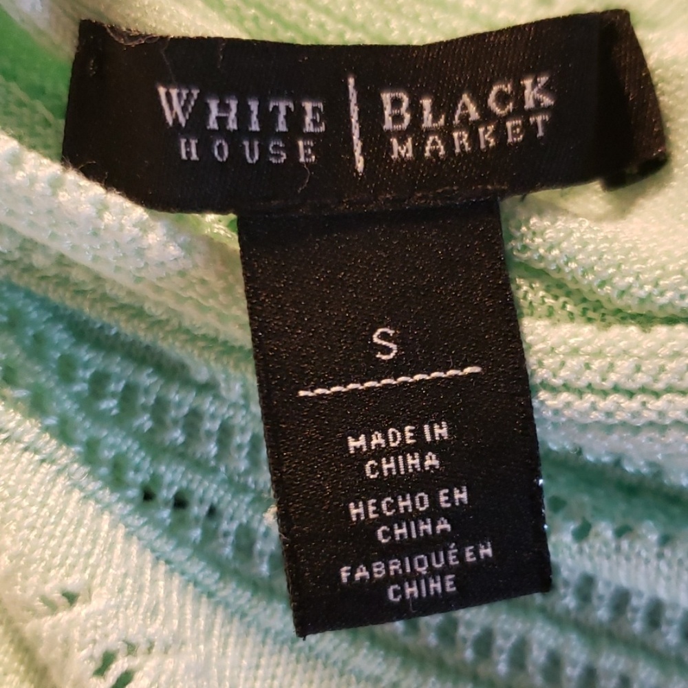 White House Black Market Open Knit Sweater Mint S - Picture 4 of 7